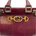 Load image into Gallery viewer, Gucci Cerise Snakeskin Zumi Satchel
