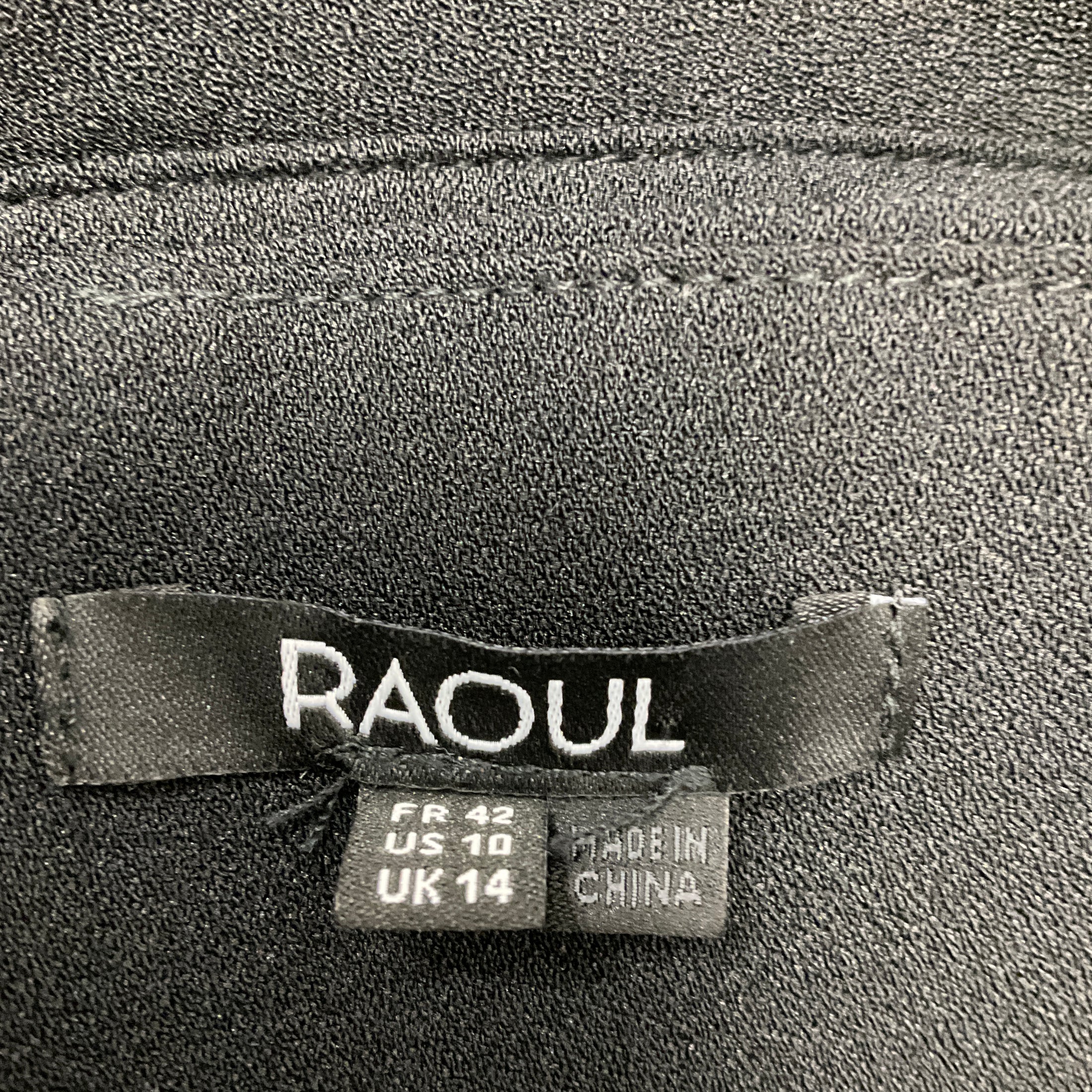 Raoul Black Crystal Embellished Cold Shoulder Crepe Peplum Cocktail Dress