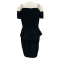 Load image into Gallery viewer, Raoul Black Crystal Embellished Cold Shoulder Crepe Peplum Cocktail Dress
