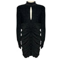Load image into Gallery viewer, Rebecca Vallance Black Senna Ruched Ribbed Velvet Mini Dress

