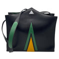 Load image into Gallery viewer, Hermes Rare Vintage 1963 Black / Green / Yellow Grained Leather Shoulder Bag
