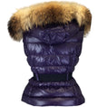 Load image into Gallery viewer, Moncler Purple Rue Raccoon Fur Trimmed Quilted Down Puffer Nylon Vest
