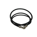 Load image into Gallery viewer, David Yurman Black Leather Diamond Studded Sterling Silver Wrap Bracelet
