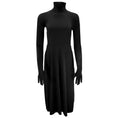 Load image into Gallery viewer, Balenciaga Black Long Sleeved Turtleneck Nylon Stretch Dress with matching gloves
