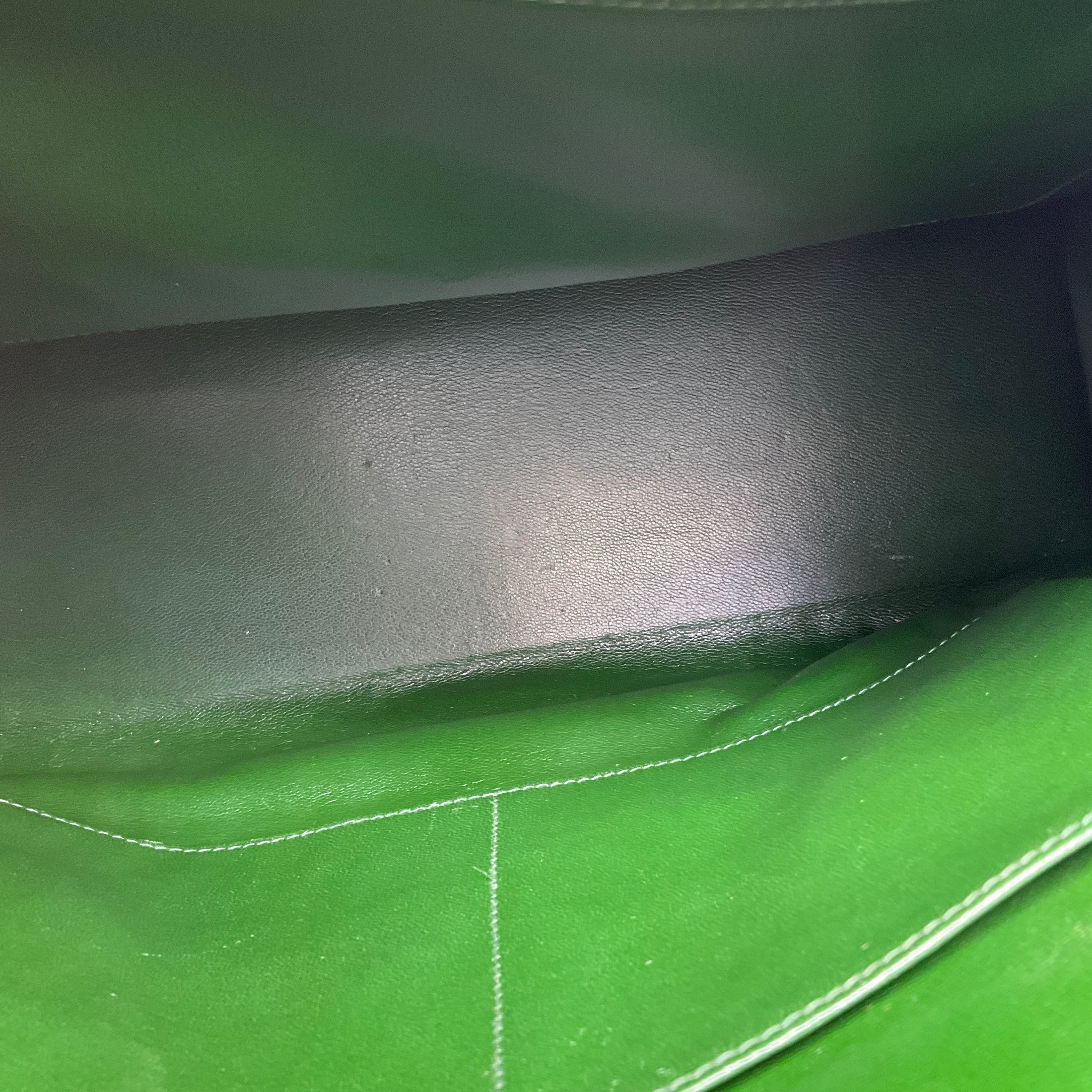 Hermes Rare Vintage 1963 Black / Green / Yellow Grained Leather Shoulder Bag