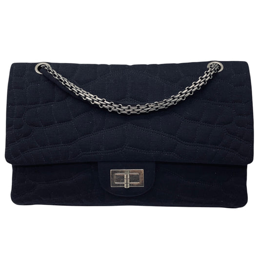 Chanel Black Quilted Jersey 2.55 Flap Handbag