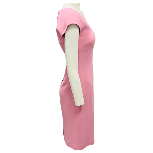 Dolce & Gabbana Light Pink Cap Sleeved Crepe Sheath Dress