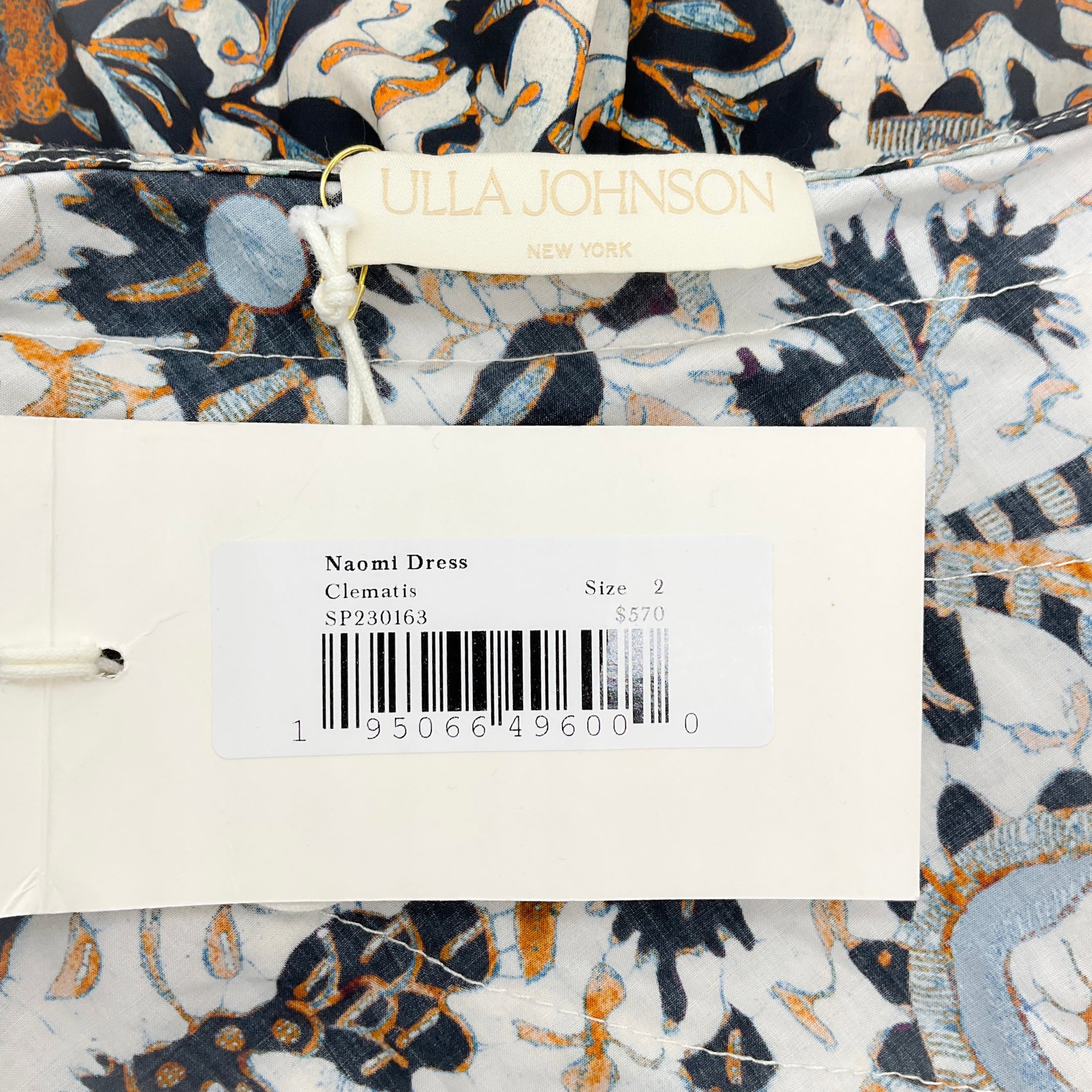 Ulla Johnson Multi Clematis Naomi One Shoulder Ruffled Dress