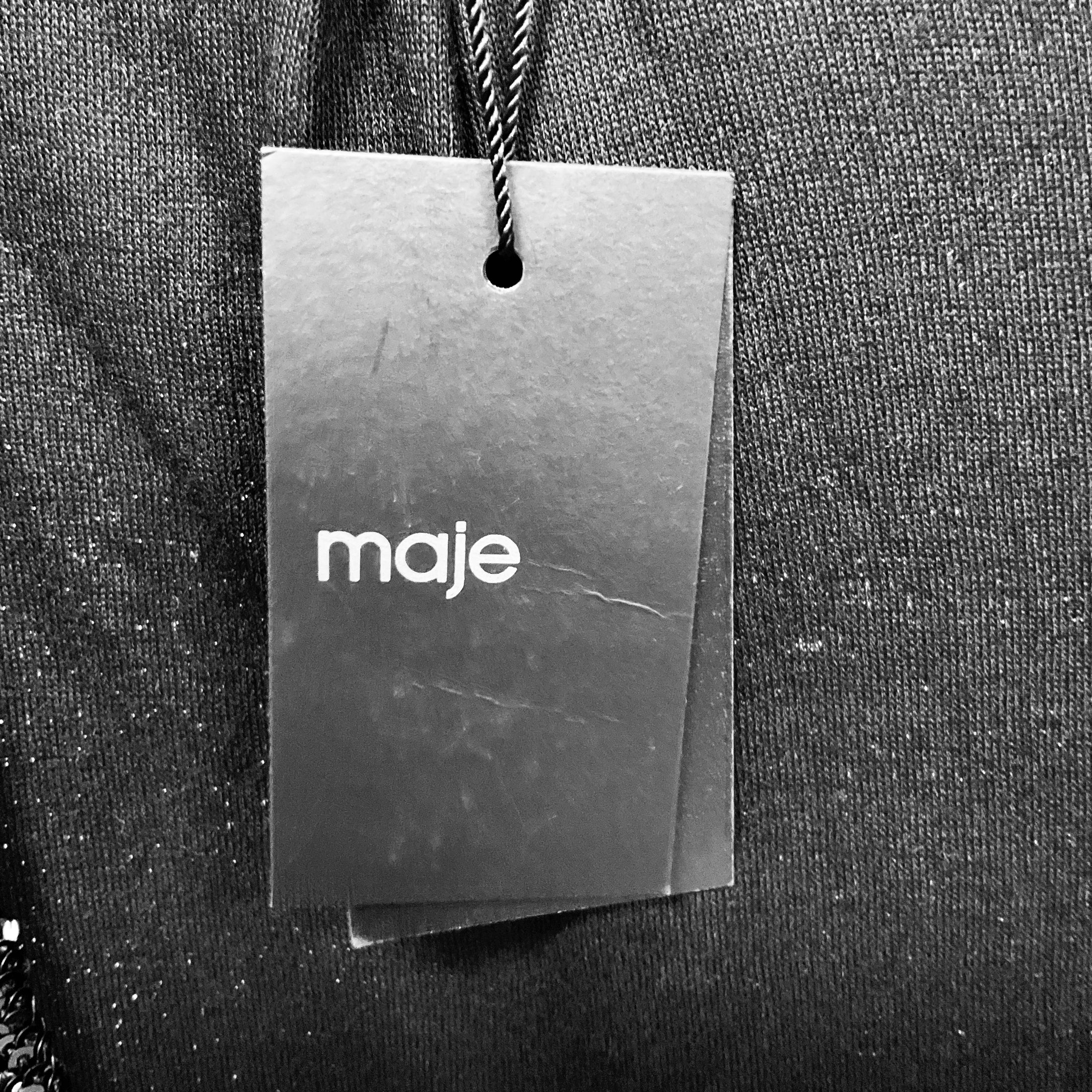 Maje Black / Silver Sequined Doucette Blazer Jacket