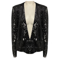 Load image into Gallery viewer, Maje Black / Silver Sequined Doucette Blazer Jacket
