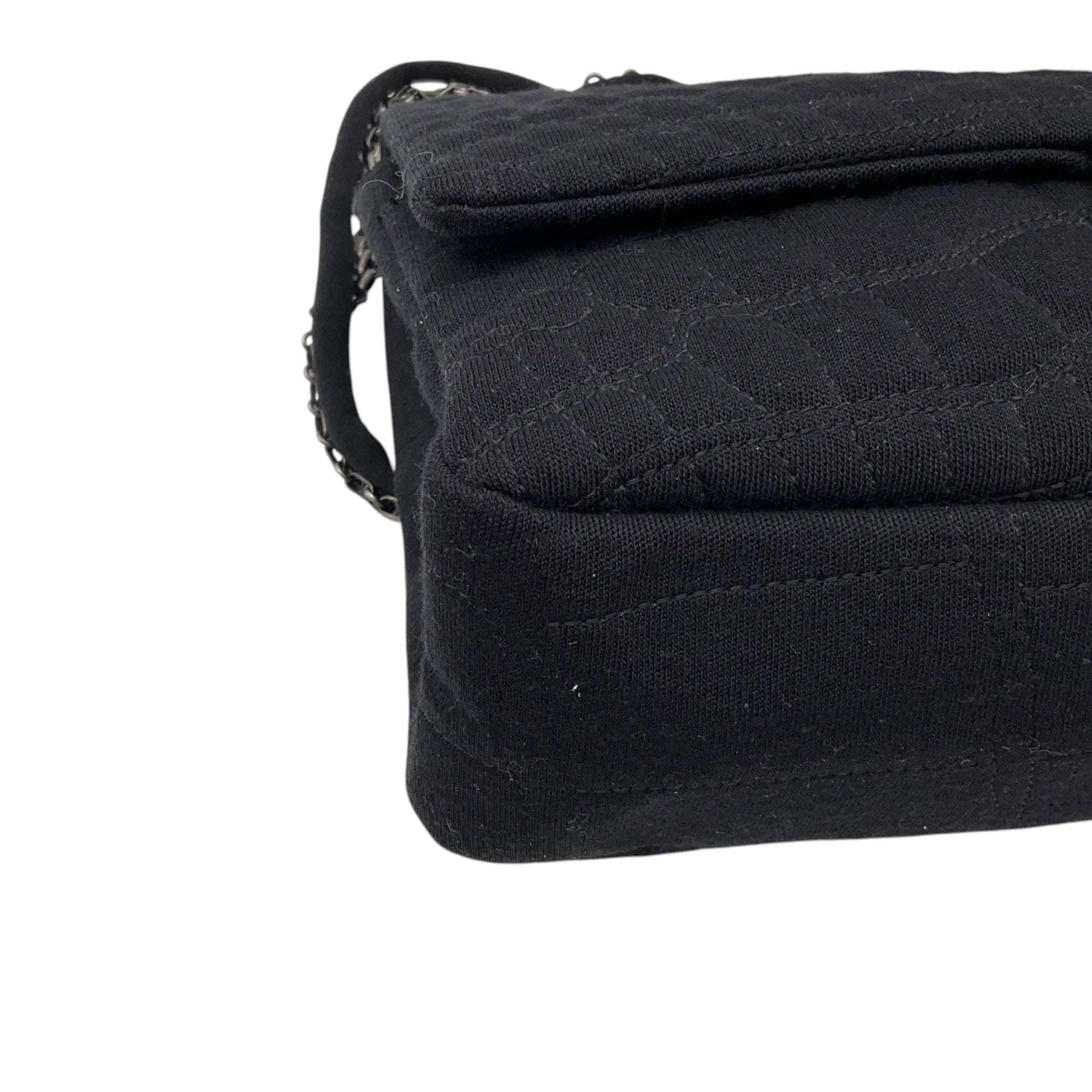 Chanel Black Quilted Jersey 2.55 Flap Handbag