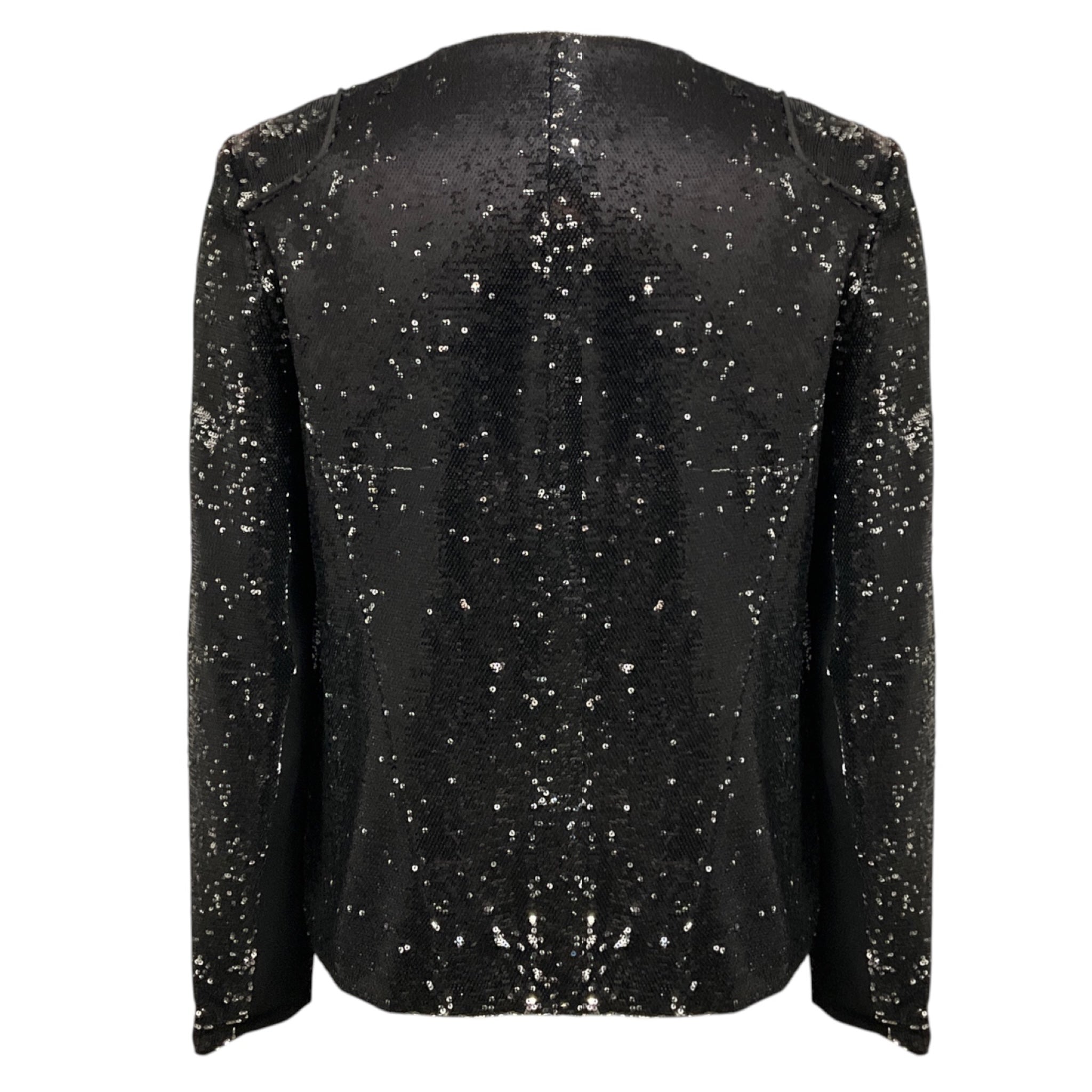 Maje Black / Silver Sequined Doucette Blazer Jacket