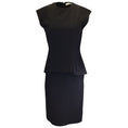 Load image into Gallery viewer, Christian Dior Black Peplum Hem Silk Crepe Pencil Dress
