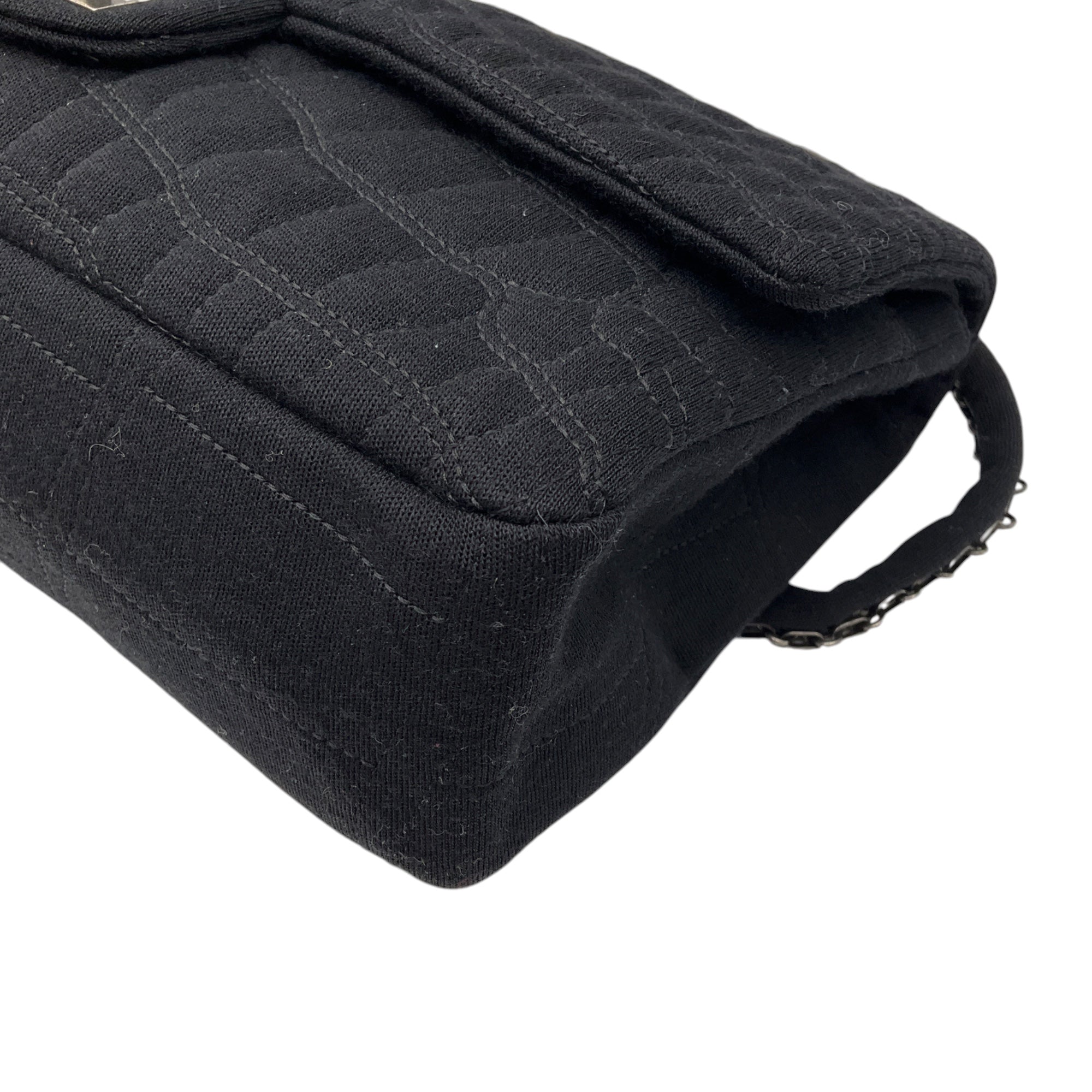 Chanel Black Quilted Jersey 2.55 Flap Handbag
