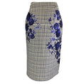 Load image into Gallery viewer, Dice Kayek Indigo Sequin Embroidered Checkered Midi Skirt
