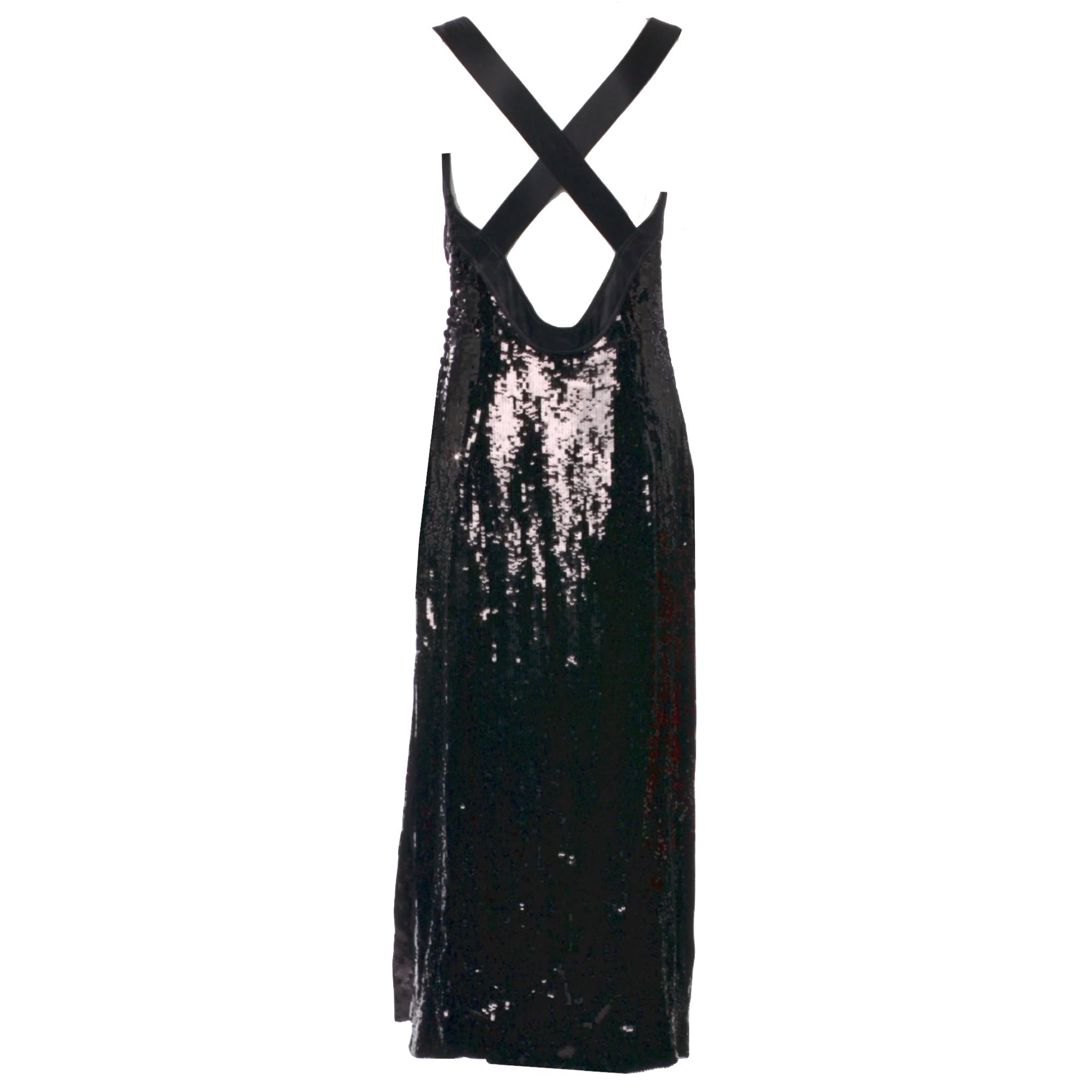 Khaite Black Milo Sequined Midi Dress