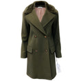 Load image into Gallery viewer, Fleurette Army Green Wool Coat With Shearling Collar

