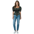 Load image into Gallery viewer, Ulla Johnson Black / Ecru Blackbird Evita Puff Sleeve Top
