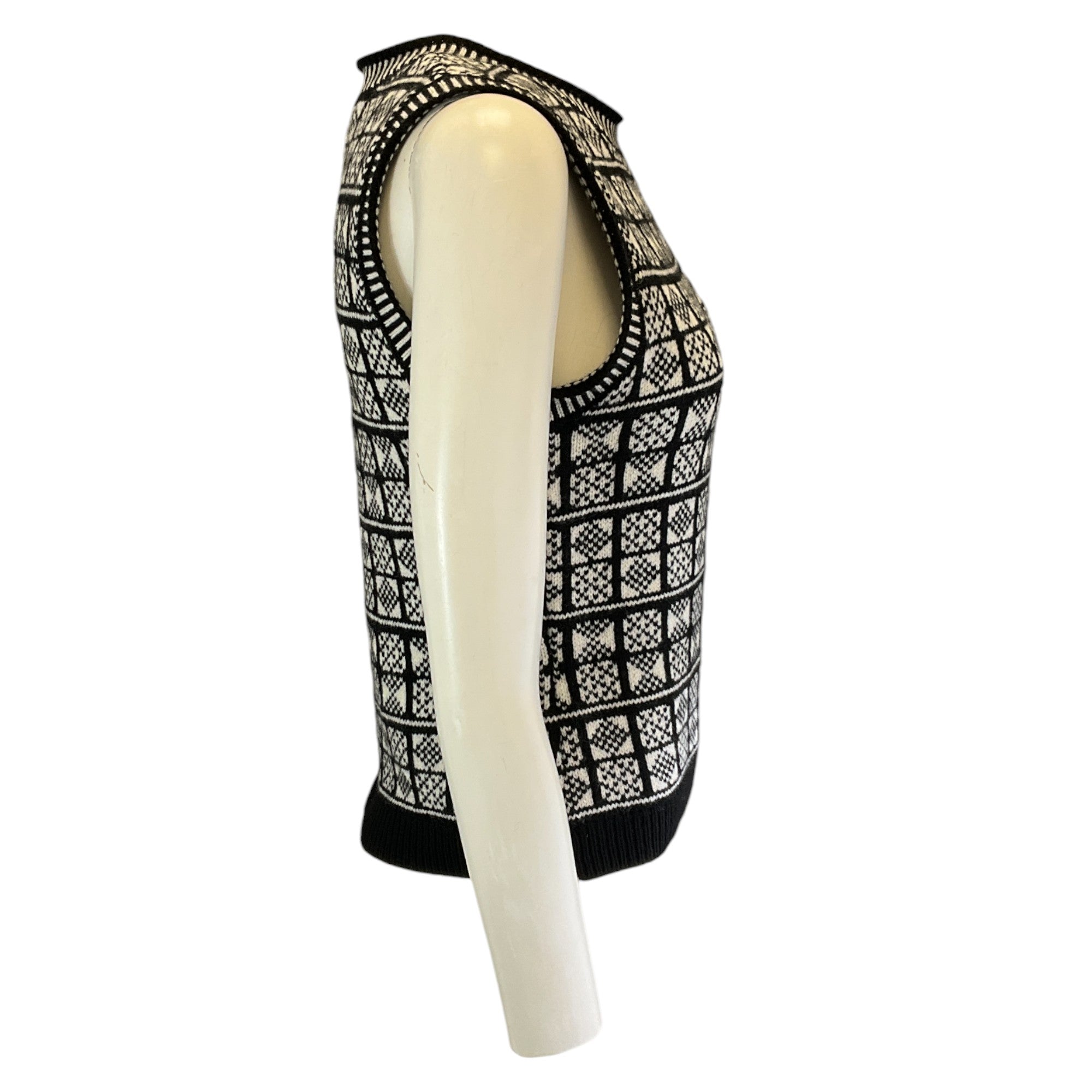 Nili Lotan Black / Ivory Elisabeth Sweater Vest