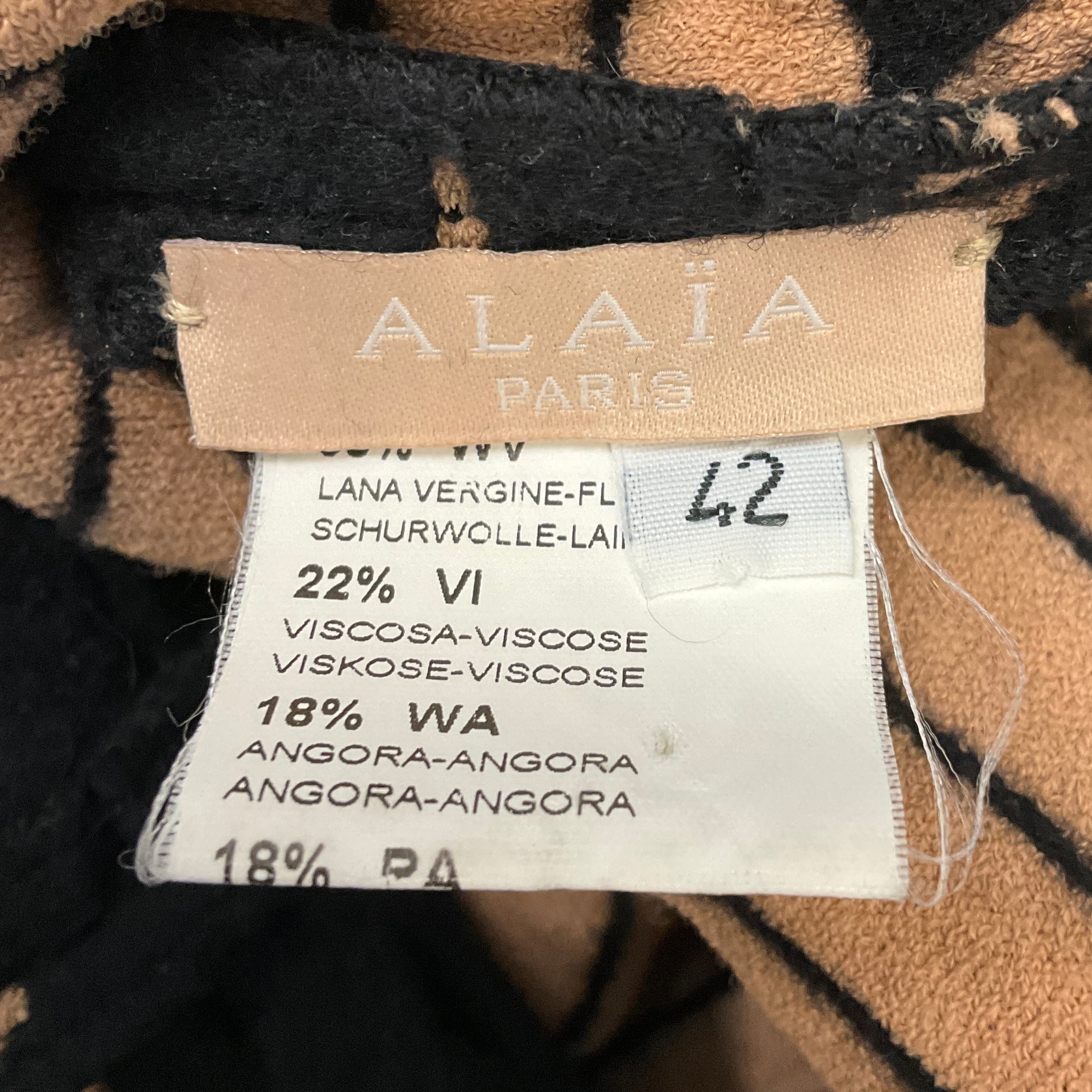 Alaia Black / Nude Sleeveless Knit Cocktail Dress