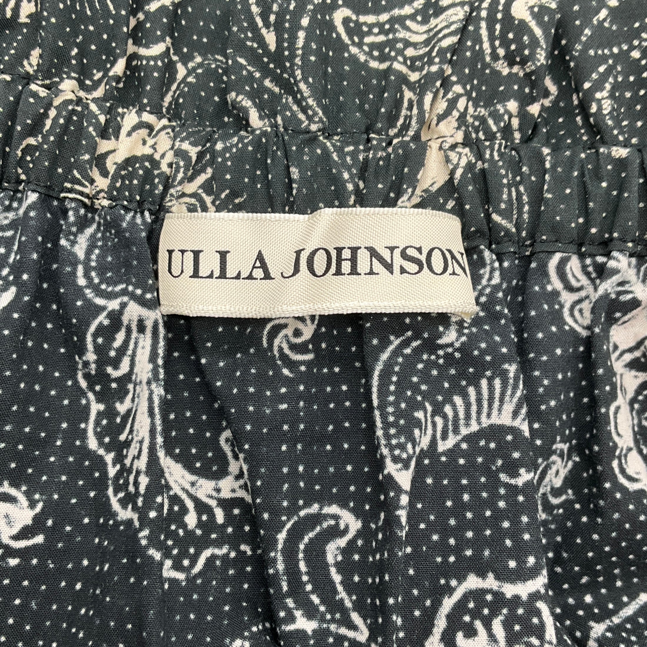 Ulla Johnson Black / Ecru Blackbird Evita Puff Sleeve Top