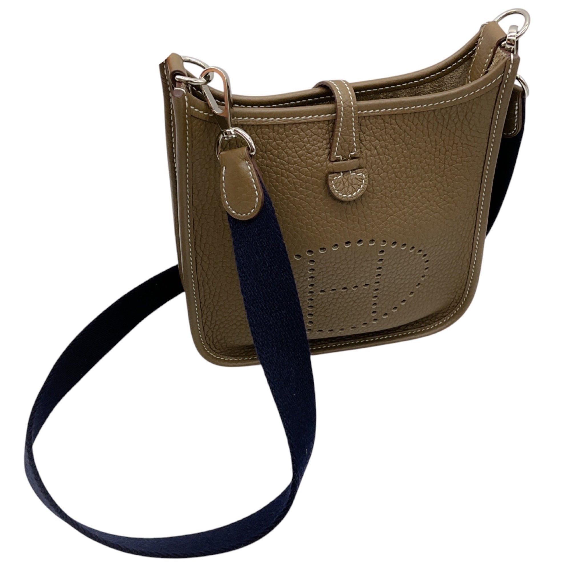 Hermes Taupe Evelyne TPM 16 Leather Handbag
