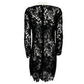 Load image into Gallery viewer, Ralph Lauren Black Label Black Long Sleeved Embroidered Floral Lace Cocktail Dress with Leather Trim
