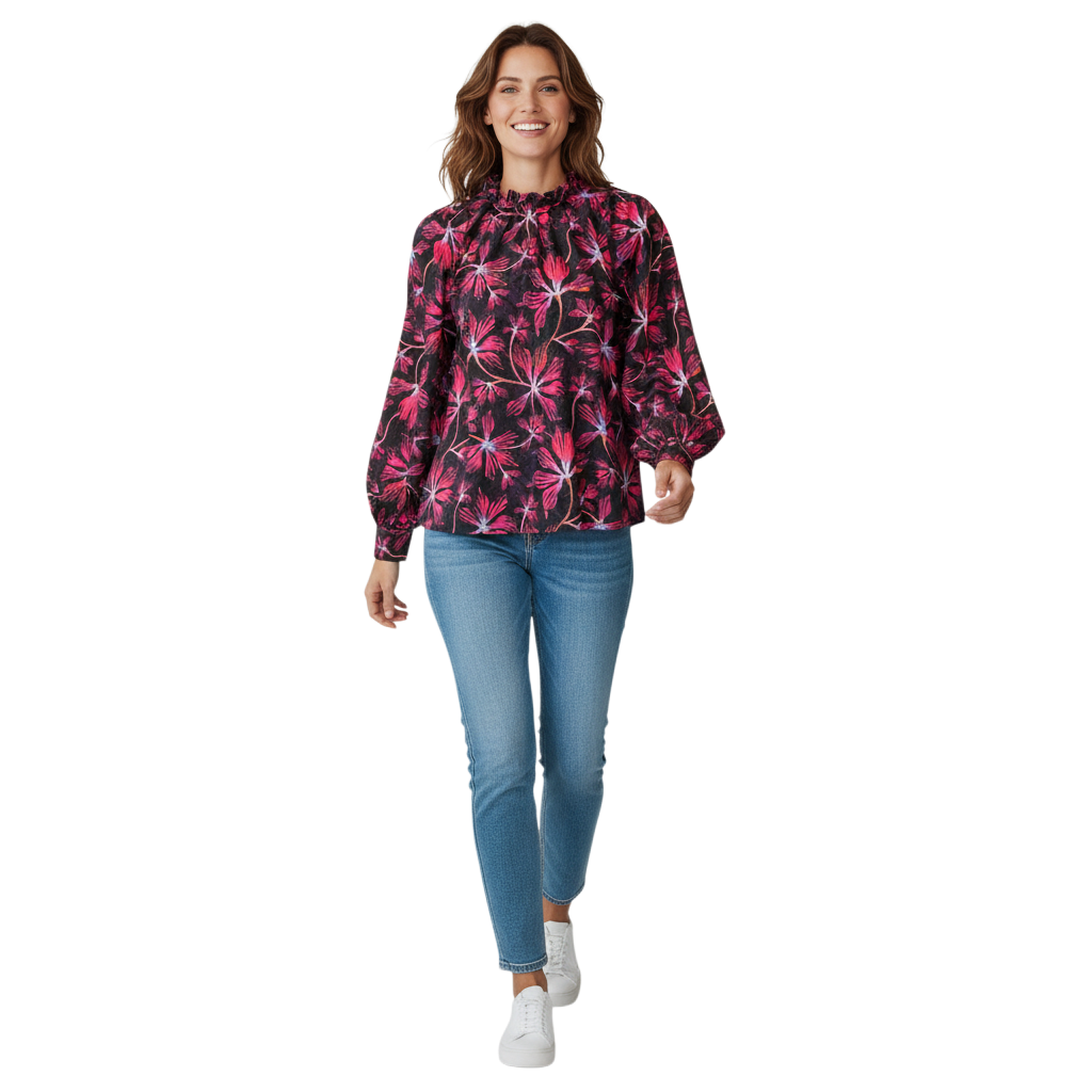 Ulla Johnson Magenta Zinnia Marlie Blouse