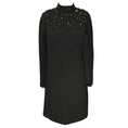 Load image into Gallery viewer, Carolina Herrera Black Bejeweled Long Sleeved Crepe Dress
