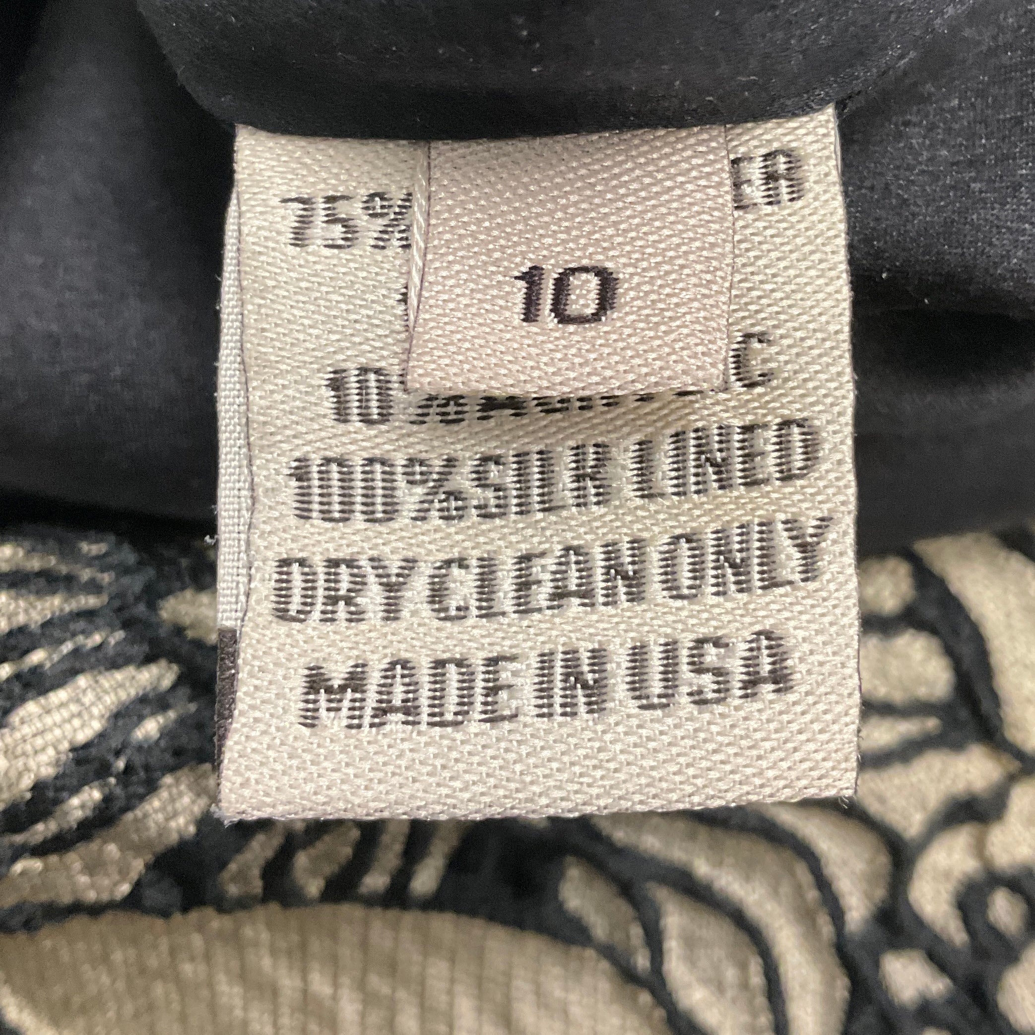 Lela Rose Gold / Black Jacquard Cocktail Dress