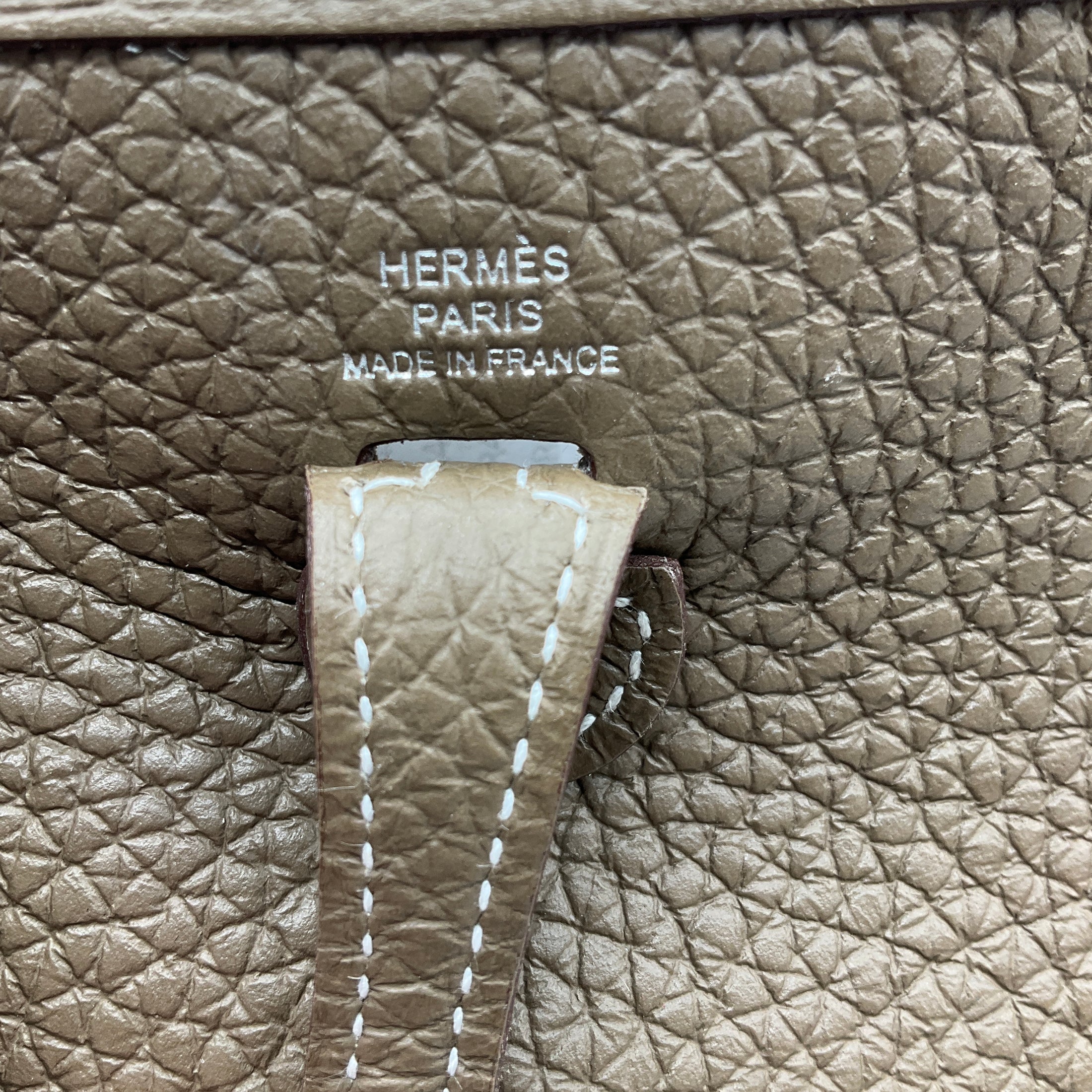 Hermes Taupe Evelyne TPM 16 Leather Handbag