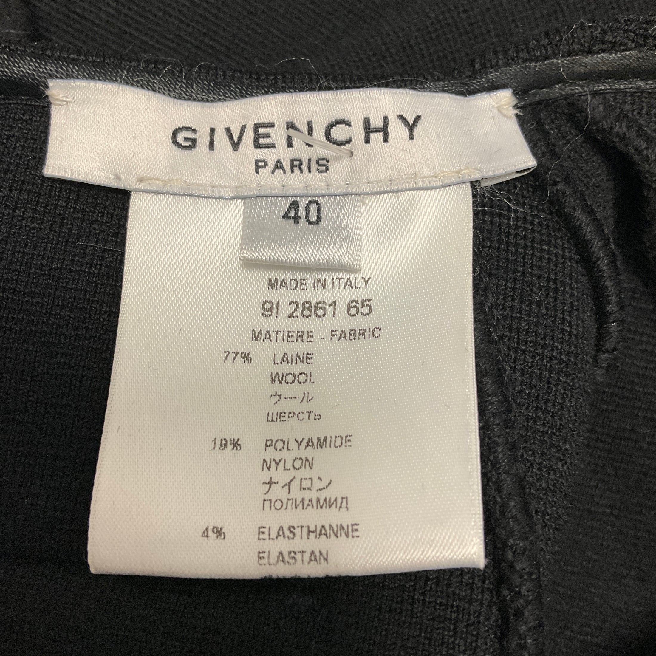 Givenchy Black Zipper Detail Stretch Knit Fitted Bodycon Dress