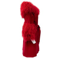 Load image into Gallery viewer, Fleurette Red Wool Belted Coat with Tibetan Lamb Collar
