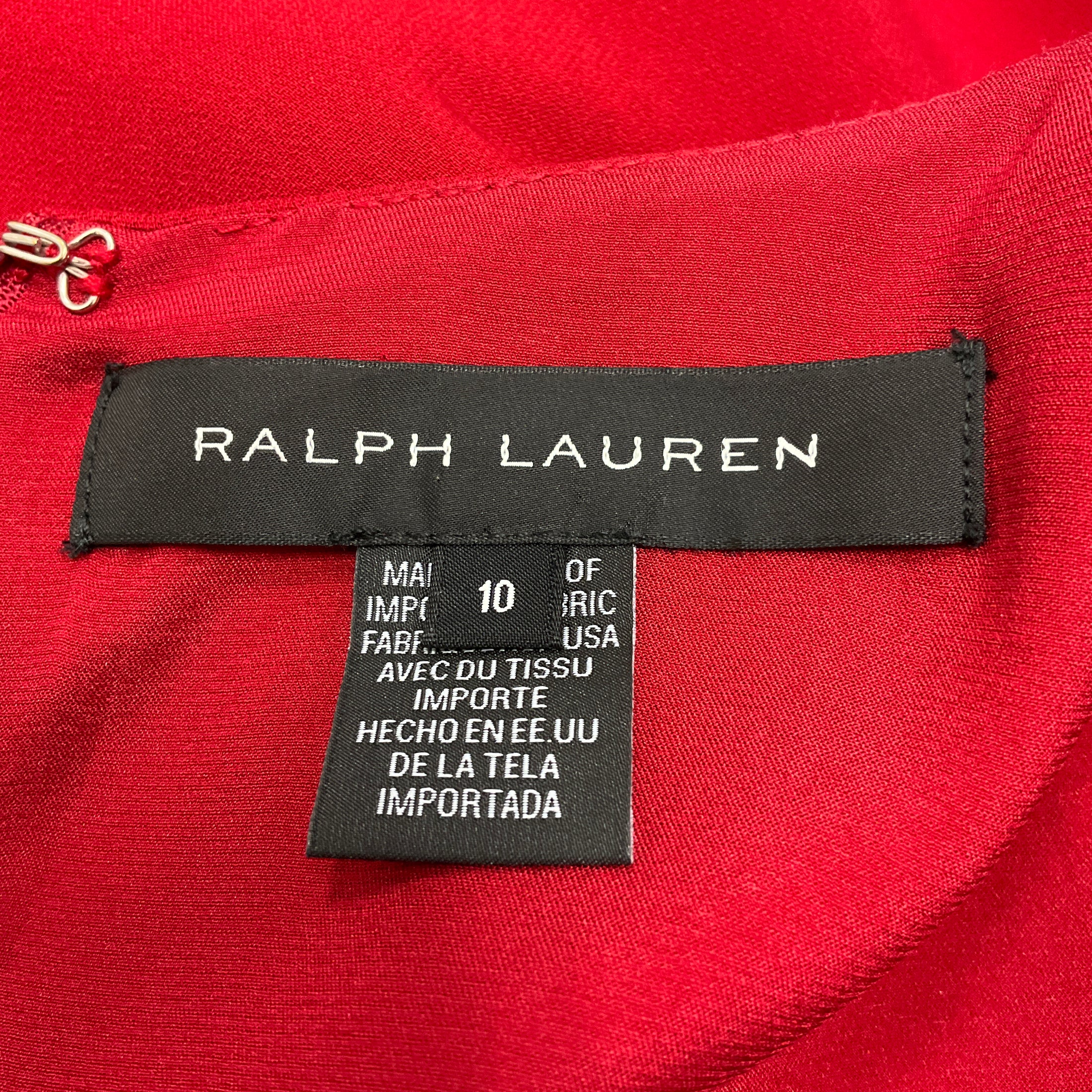 Ralph Lauren Black Label Red Long Sleeved Crepe Dress