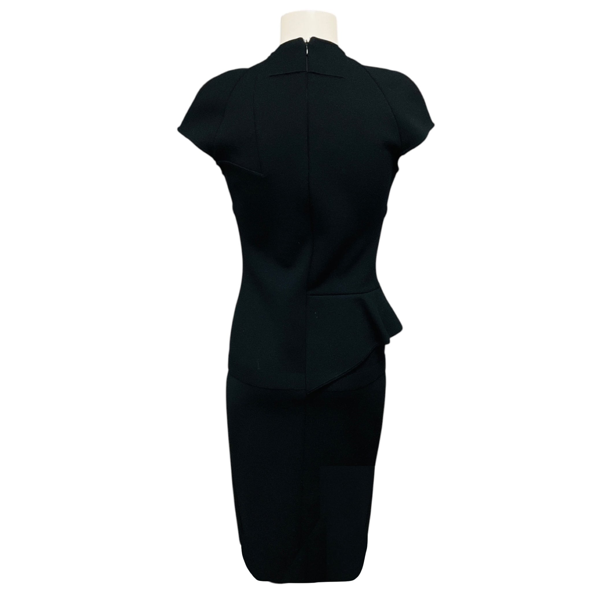 Givenchy Black Zipper Detail Stretch Knit Fitted Bodycon Dress