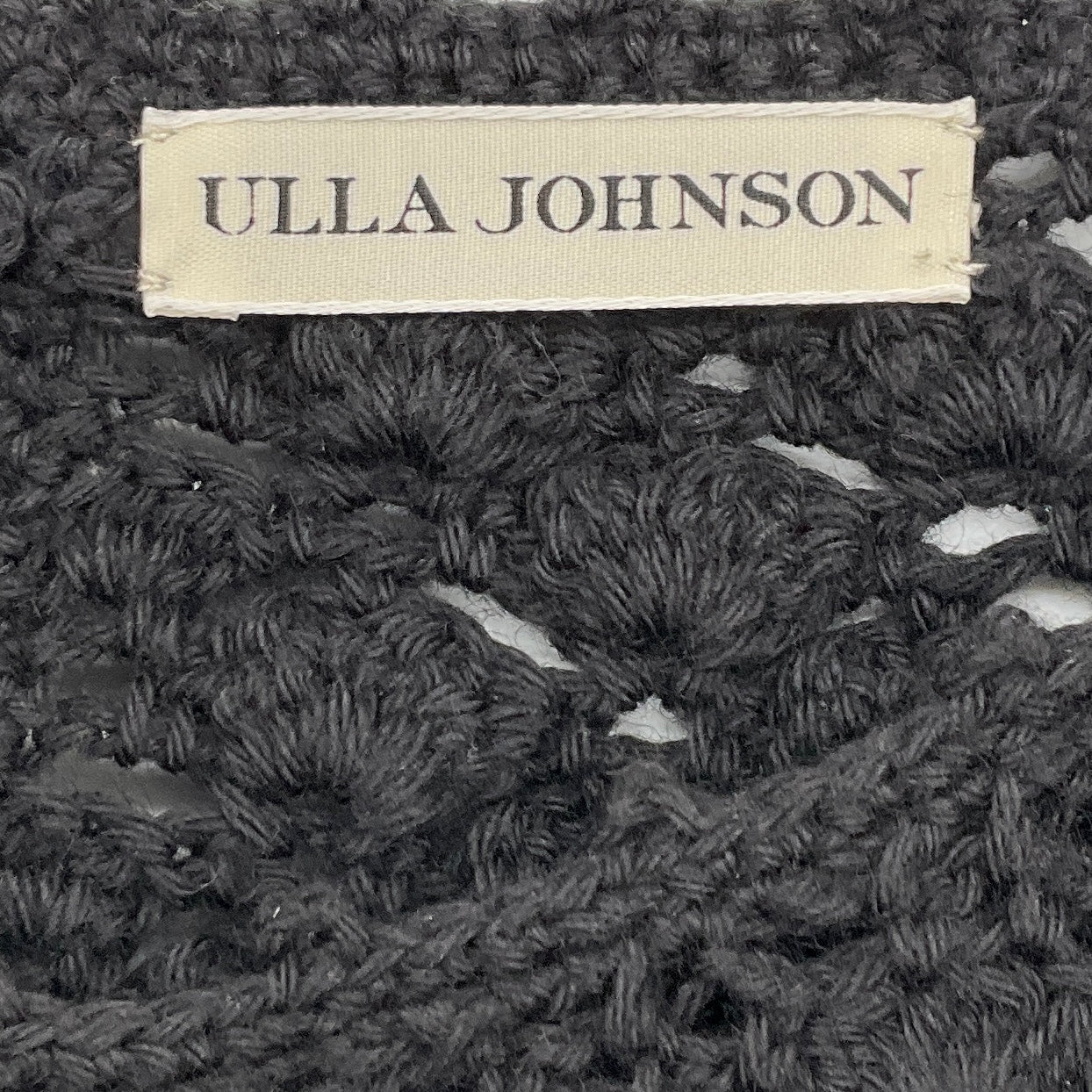Ulla Johnson Black Crochet Hand Knit Alda Sweater