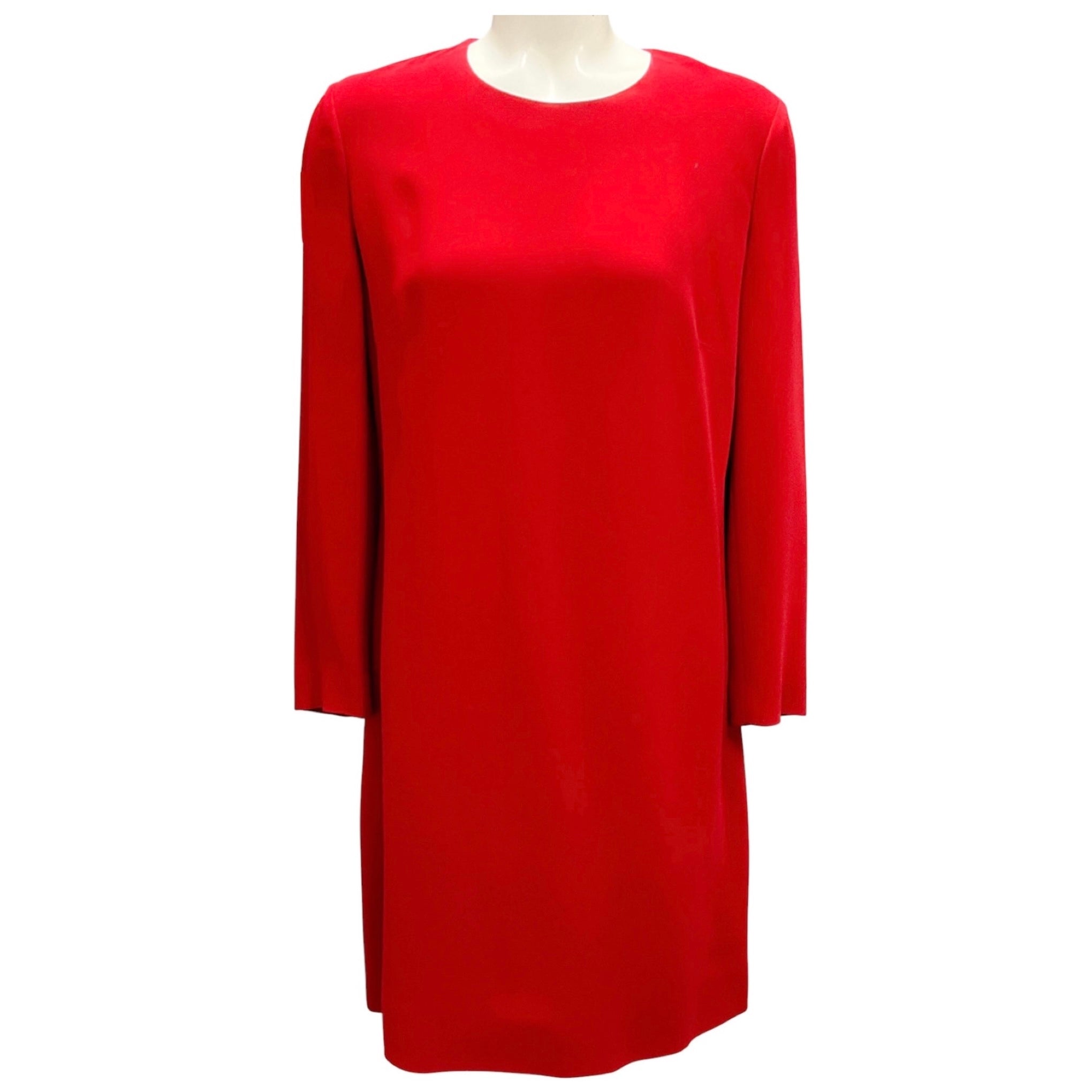 Ralph Lauren Black Label Red Long Sleeved Crepe Dress