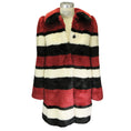 Load image into Gallery viewer, Alice + Olivia Red / White / Black Olivia Faux Fur Coat
