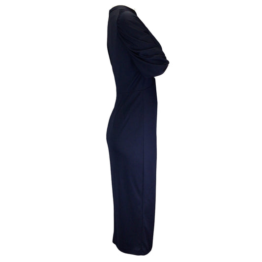 Prada Navy Blue 2018 Short Sleeved Jersey Midi Dress