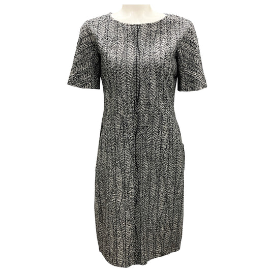 Jil Sander Black / Grey Short Sleeved Tweed Dress