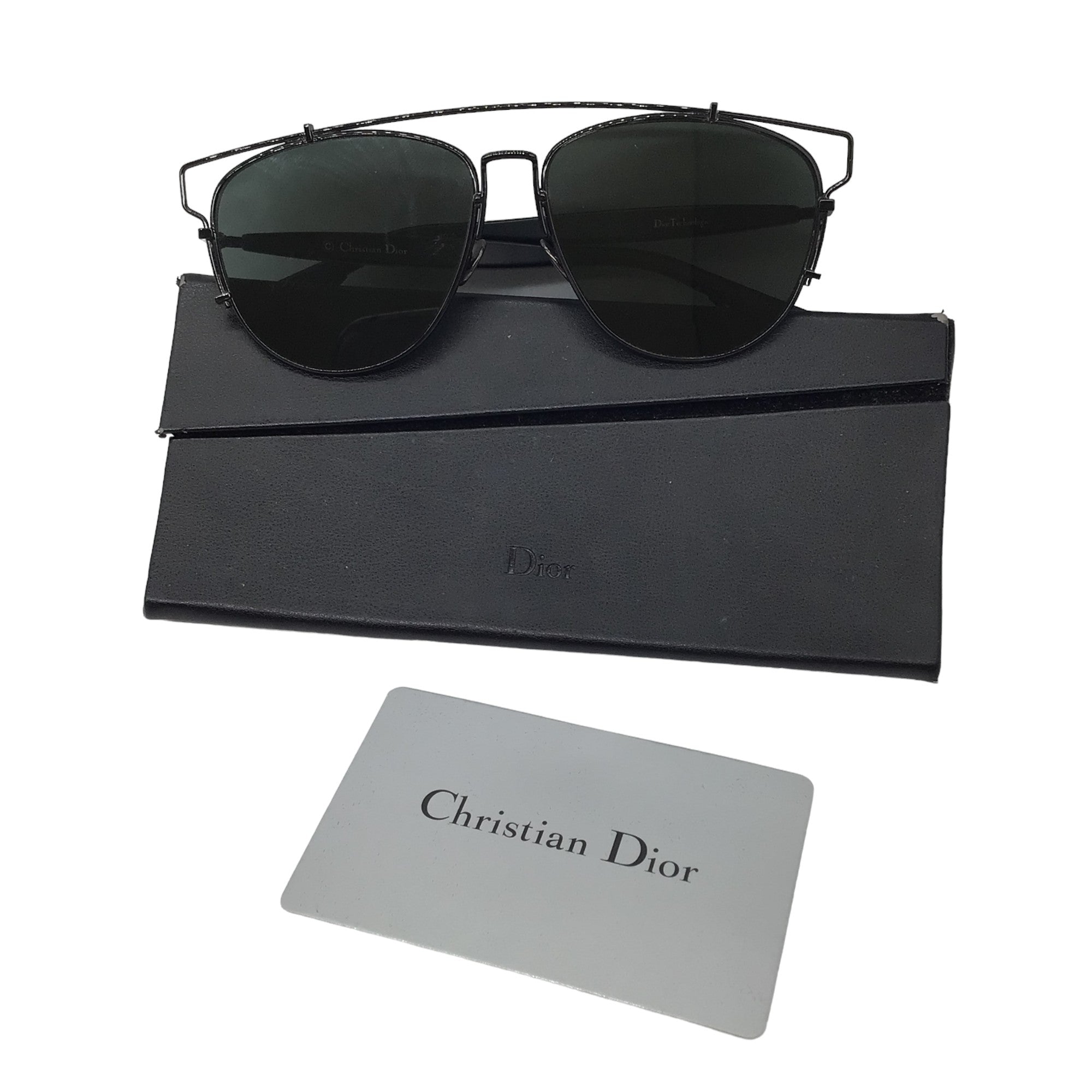 Christian Dior Black Technologic Wire Frame Sunglasses