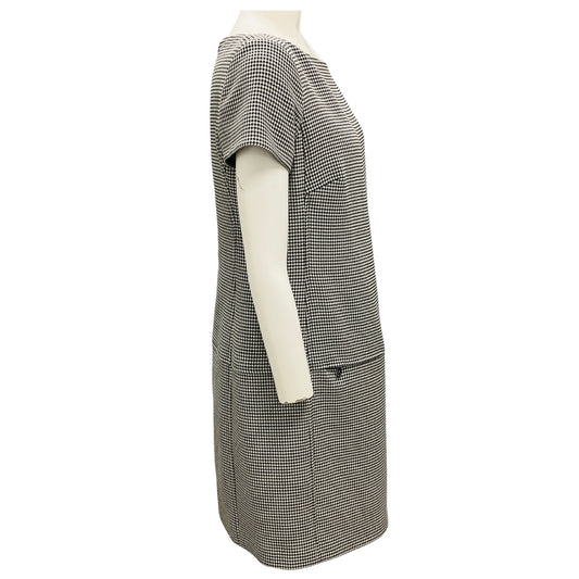 Ralph Lauren Black Label Black / White Houndstooth Wool Dress