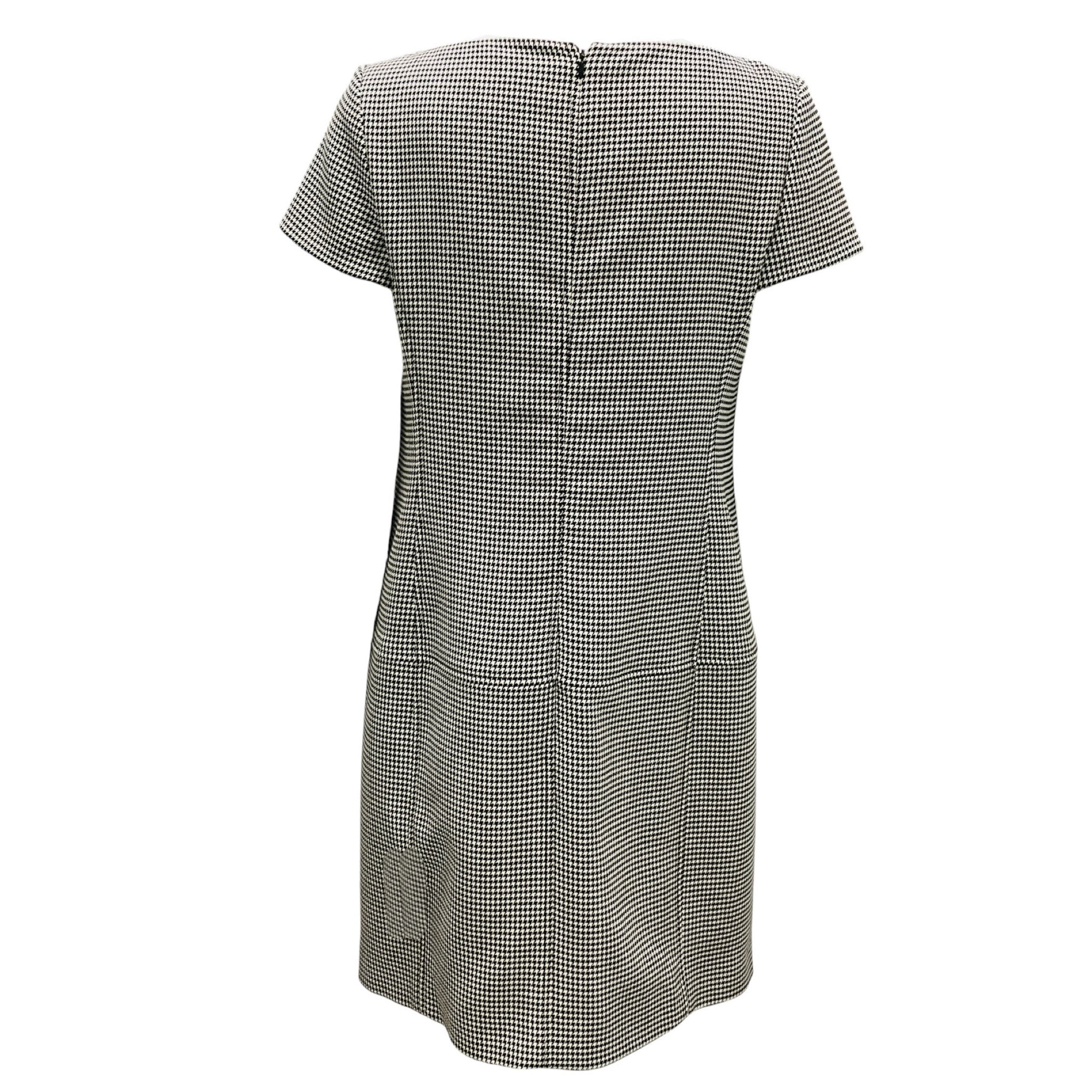 Ralph Lauren Black Label Black / White Houndstooth Wool Dress