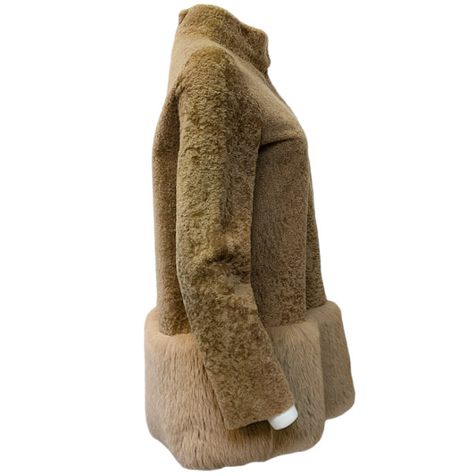 Barneys New York Beige Lamb Shearling Jacket