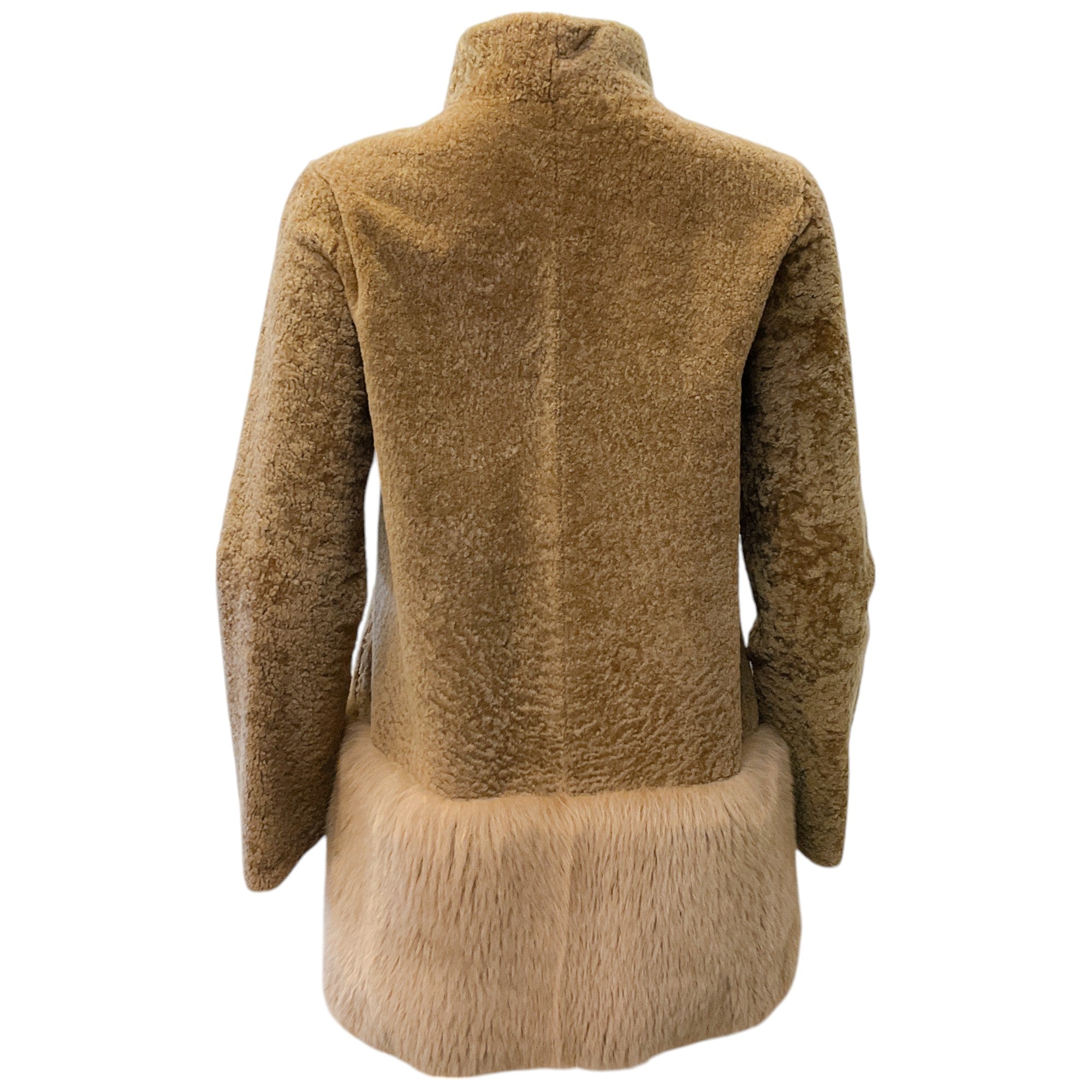 Barneys New York Beige Lamb Shearling Jacket