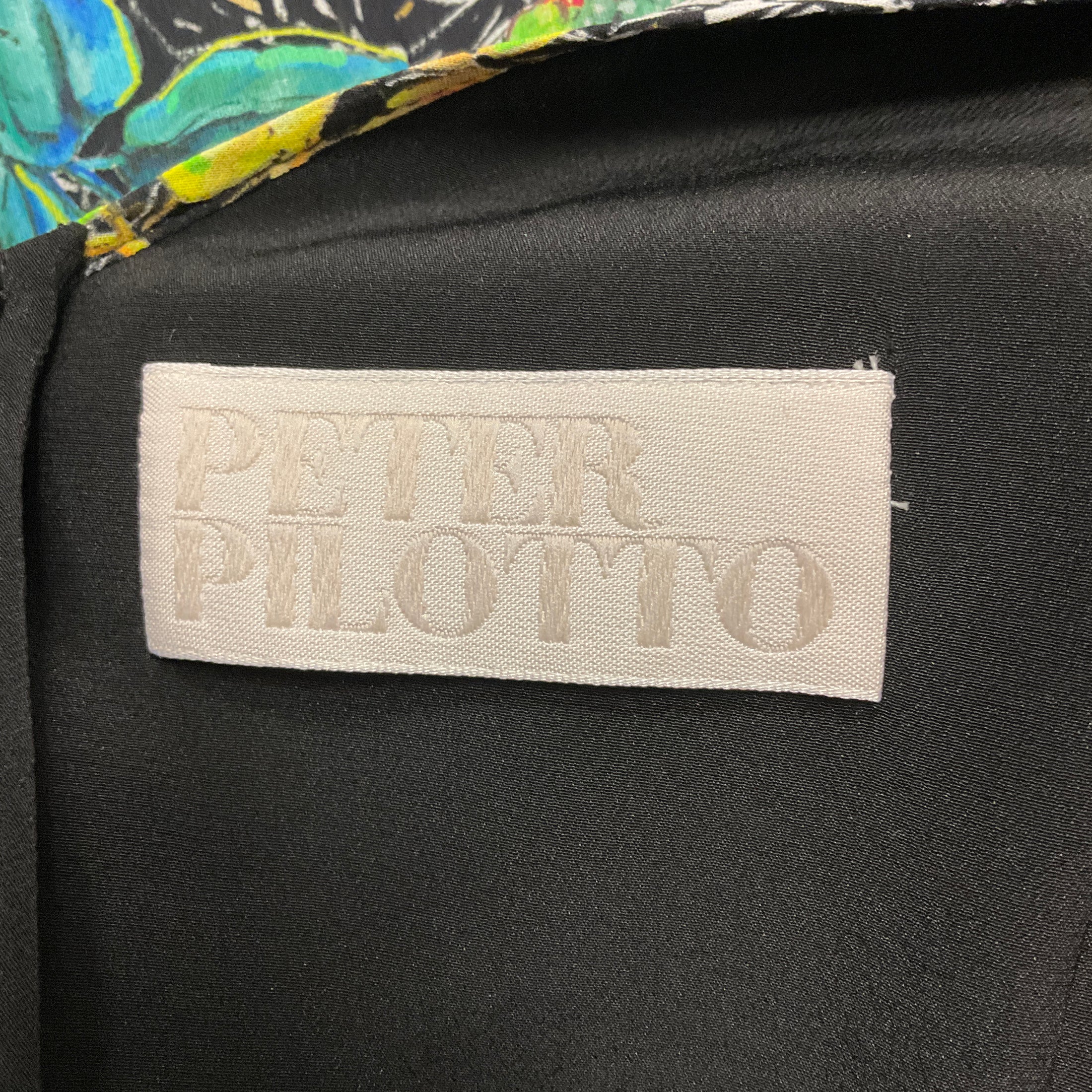 Peter Pilotto Black Multi Floral Printed Cold Shoulder Silk Chiffon Maxi Dress