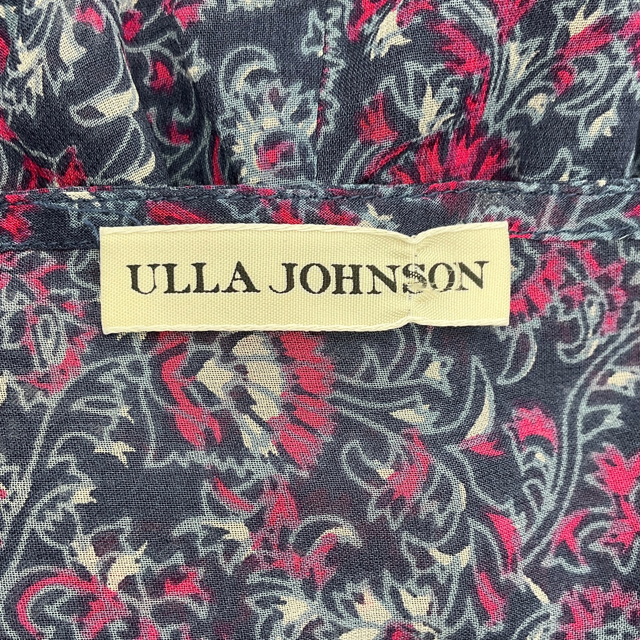 Ulla Johnson Blue / Pink Ditsy Floral Silk Dress