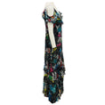 Load image into Gallery viewer, Peter Pilotto Black Multi Floral Printed Cold Shoulder Silk Chiffon Maxi Dress
