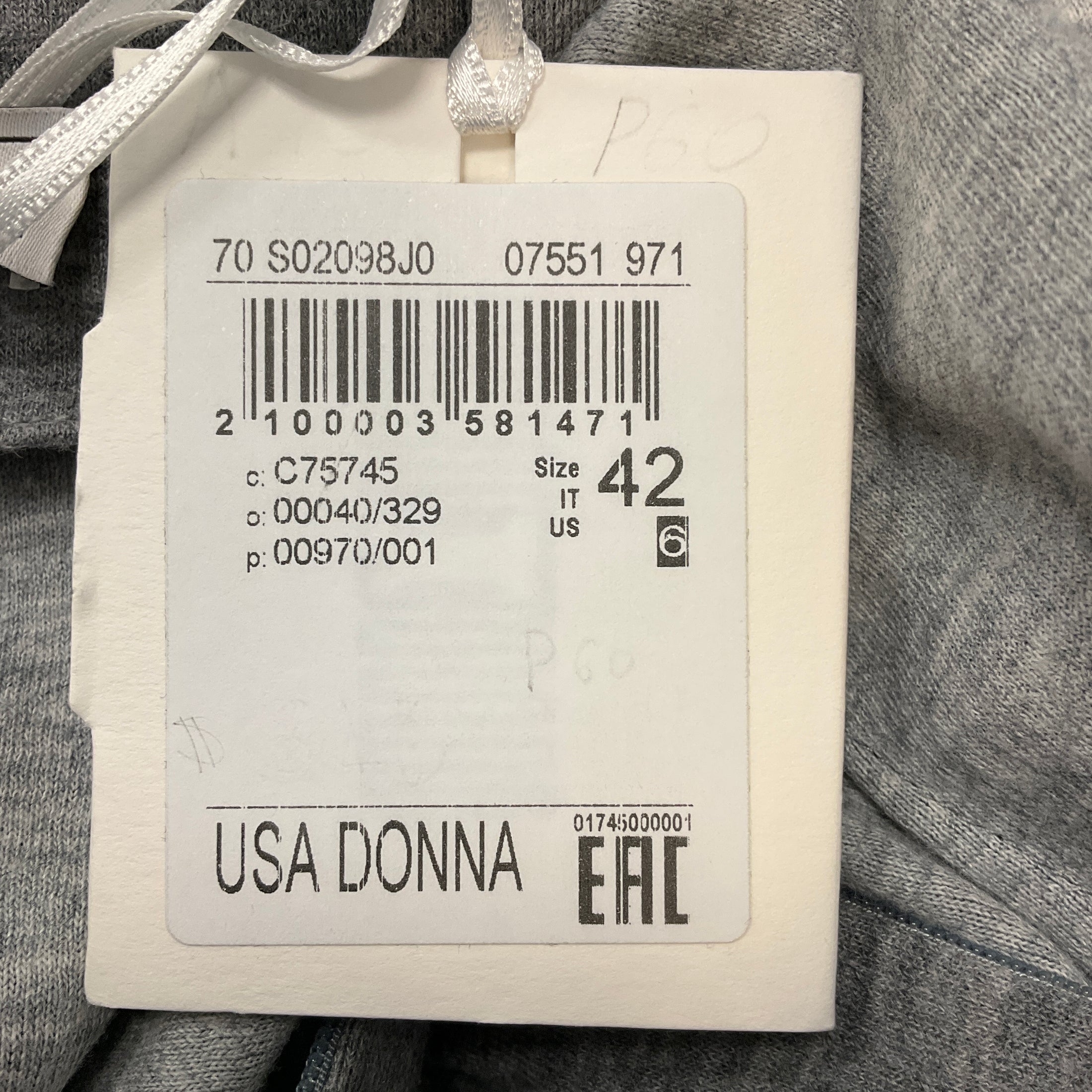 Peserico Grey Fluid Cotton Wool Jersey Dress