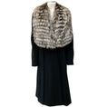 Load image into Gallery viewer, Sofia Cashmere Black Cashmere Coat with Fox Collar
